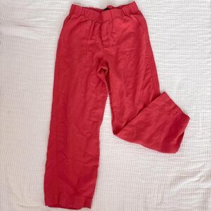 banana republic coral/red linen pants size medium
